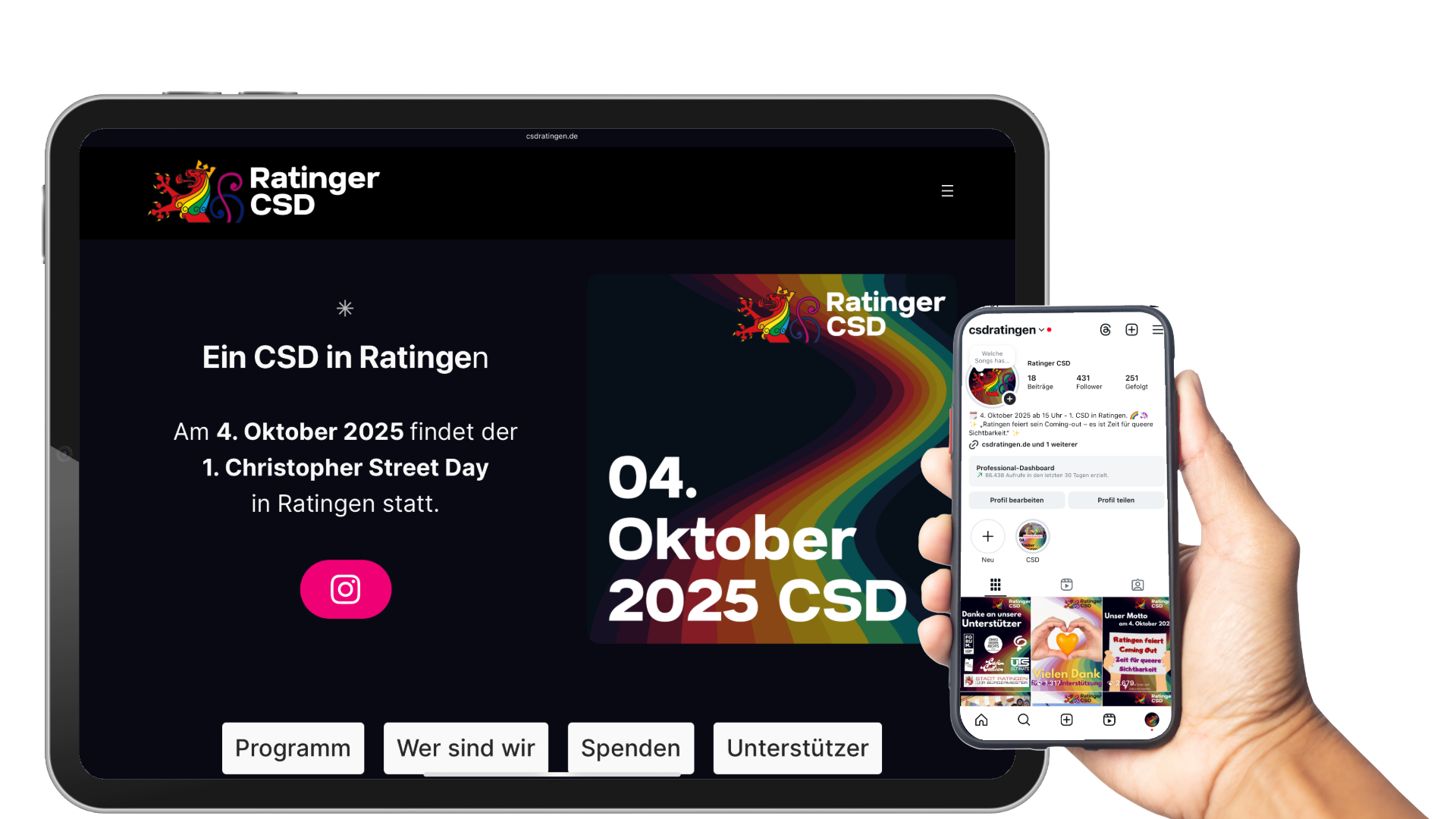 Social Media & Webseite für den CSD Ratingen